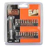 BLACK+DECKER A7074 A7074 -Juego en Blister de 20 Piezas para atornillar con Adaptador magnético