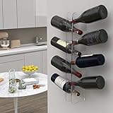 Vinoteca Agplex - Botellero de pared de cristal Acrílico - Portabotellas de vino transparente (capacidad 8 botellas)