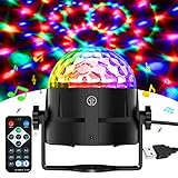 Bola Luces Discoteca LED, 7 Colores RGB Luz con Sonido Activado, 4M Cable USB, Rotación de 360 , Ideal para Cumpleaños, Discoteca, Fiesta, Bar, Navidad, Bodas