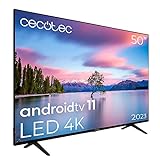 Cecotec Televisor LED 50' Smart TV A1 Series ALU10050. 4K UHD, Android 11, Diseño Frameless, MEMC, Dolby Vision y Dolby Atmos, HDR10, 2 Altavoces de 10W, Modelo 2023