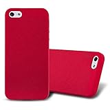 Cadorabo Funda para Apple iPhone 5 / iPhone 5S / iPhone SE en Frost Rojo - Cubierta Proteccíon de Silicona TPU Delgada e Flexible con Antichoque - Gel Case Cover Carcasa Ligera