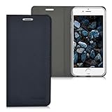 kwmobile Funda movil Compatible con Apple iPhone 6 / 6S - Carcasa de Cuero sintético - Case en Azul Oscuro