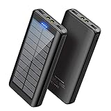 Power Bank 30000mAh Cargador Solar: Batería Externa Móvil Portátil Ultra Alta Capacidad con 2 Salidas Compatible Teléfono Móvi Tablets Smartphone