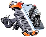 Glangeh Soporte Movil Bicicleta Universal, 360° Rotación Soporte Movil Moto para Manillar, Anti Vibración y Cierre Seguro Soporte Móvil Moto Compatible con iPhone Samsung Xiaomi y Otro 4.7-6.8' Móvil
