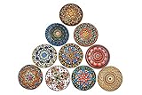 10 tiradores vintage de cerámica con distintos diseños de flores, ideales para puertas, armarios, cajones y cómodas, multicolor