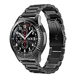 Syxinn Compatible con Correa Gear S3 Frontier/Classic/Galaxy Watch 46mm/Galaxy Watch 3 45mm Pulsera 22mm Acero Inoxidable Metal Banda para Huawei Watch GT 3 46mm/GT 2 46mm/Moto 360 2nd Gen 46mm