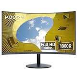 KOORUI Monitor Curvo - 23,6 Pulgadas Full HD (1920 x 1080 a 60 Hz, VA, 5 ms, Curvatura 1800R, HDMI, VGA, Antirreflejo, Eye Ease, Inclinación Ajustables, Monitor Gaming) Negro, 24N5C