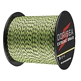 Dorisea Extreme Braid 100% PE 1000 m/1093 yardas, hilo de pesca trenzado de 6-500 libras, cuerda de pesca resistente a la abrasión, increíble línea (verde fluorescente y negro, 60 libras/0.40 mm)