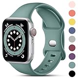 CeMiKa Compatible con Apple Watch Correa 38mm 40mm 41mm 42mm 44mm 45mm 49mm, Deportivas de Silicona Correas de Repuesto para iWatch Series 8 7 6 5 4 3 2 1 SE Ultra, 38mm/40mm/41mm-S/M, Pino Verde