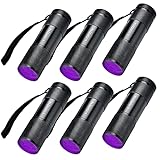 LEAGY Paquete de 6 luces LED UV ultra violeta luz negra 9 LED luz al aire libre etc (Negro)