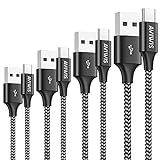 AVIWIS Cable USB Tipo C [4Pack 0.5M 1M 2M 3M] Cargador Tipo C Carga Rapida Nylon Cable USB C y Sincronización Compatible for Galaxy S22 S21 S20 S10 S9, para Huawei P40 P30 Mate 40, LG, OnePlus, Negro