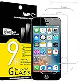 NEW'C 3 Piezas, Protector Pantalla para iPhone 5, iPhone 5S, iPhone 5C, Cristal templado Antiarañazos, Antihuellas, Sin Burbujas, Dureza 9H, 0.33 mm Ultra Transparente, Ultra Resistente