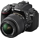 Nikon Cámara SLR digital D5300 con kit de lente VR de 18-55 mm - Negro (24.2 MP) LCD de 3.2 pulgadas con Wi-Fi y GPS (renovado)