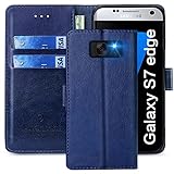 xinyunew Funda para Samsung Galaxy S7 Edge con Tapa, Funda Movil Samsung Galaxy S7 Edge, Funda Libro Samsung Galaxy S7 Edge Carcasa Magnético Funda para Samsung Galaxy S7 Edge, Azul
