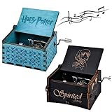 Hriymtd 2 Piezas Caja de música de Harry Potter y una Caja de música Spirited Away Tallada Vintage Retro s de manivela, Ideal para Navidad, cumpleaños y Festival