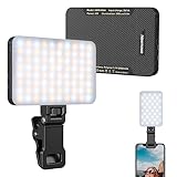 Newmowa Selfie Light, Clip Recargable con Sensor de luz Inteligente para teléfono/portátil/Tableta/cámara, 3 Modos para TikTok/Maquillaje/videoconferencia, USB