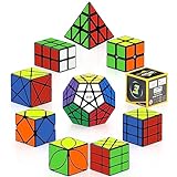 ROXENDA Cubos de Velocidad, [Paquete de 10] Speed Cube Set 2X2 3X3 2X3 Pirámide Megaminx Skew Axis Windmill Ivy Fisher Cube, Smooth Magic Cube Colección de Rompecabezas