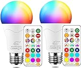 iLC Bombillas Colores RGBW 85W Equivalente LED Bombilla Regulable Cambio de Color Edison 12W E27 - RGB Control remoto Incluido