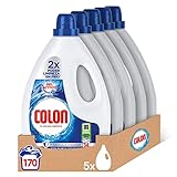 Colon Gel Activo - Detergente para lavadora líquido, fórmula higiene, adecuado para ropa blanca y de color, formato gel - pack de 5, hasta 170 dosis