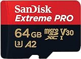 SanDisk Extreme PRO 64GB tarjeta microSDXC + adaptador SD + RescuePro Deluxe, hasta 200 MB/s, con Clase A2 de rendimiento de las aplicaciones UHS-I Class 10 U3 V30