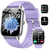 Reloj Inteligente Hombre Mujer, 1.85' Smartwatch con Llamadas Bluetooth, Smart Watch Pulsómetro/Monitor de Sueño/Podómetro, 110+ Modos Deportivos Impermeable IP68 Pulsera Actividad Lavanda Púrpura