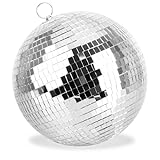 com-four® Bola de Discoteca - Bola de Espejos para Colgar - Bola de Discoteca para Fiesta tematica o Año Nuevo - Ø 25 cm (Ø 25cm)