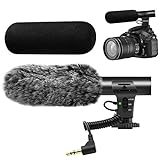 tikysky Micrófono de cámara M-1 para cámara réflex digital, micrófono de escopeta para Canon Nikon Sony Fuji Videomic con parabrisas Jack de 3,5 mm