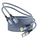 Cable extensión USB 3.0 (3M - 2pack) cable extensión USB de sincronización de datos masculino a femenino 5gbps, compatible con impresora, escáner, teclado, ps VR, lector de tarjetas, Cámara, azul