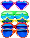 KAHEIGN 6Piezas Gafas de Sol de Plástico Jumbo Gafas de Fiesta Coloridas Gafas de Sombreado de Obturador Para Disfraces de Playa Disfraces de Fotos Fiesta de Accesorios