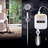 calentador de agua eléctrico instantaneo ducha pantalla digital baño cocina cabezal de ducha 3500 W 220 V ABS instantáneo protección contra fugas pequeño calentador de agua instantáneo