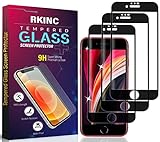 RKINC Protector de pantalla [3 Paq] para iPhone 7 Plus / 8 Plus, película de vidrio templado completa [Cobertura completa][Garantía de por Vida][Anti-rasguño][Anti-rotura][Sin Burbujas]