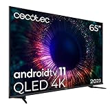 Cecotec Televisor QLED 65” Smart TV V1+ Series VQU11065. 4K UHD, Android 11, Diseño Frameless, MEMC, Dolby Vision y Atmos, Subwofer, HDR10, Modelo 2023