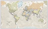Maps International - Mapa del mundo gigante, póster clásico con el mapa del mundo, plastificado - 201 x 116,5 cm – Colores clásicos