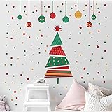 BuerHomie Pegatinas Navidad Ventanas, colorido Árbol de Navidad Adesivos Paredes Decoración Navideña para Escaparate Salon Dormitorio salon