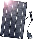 FlexSolar Panel Solar Portátil USB, 6W 5V 1A Mini Panel Solar IP67 Plegables para Cargar Movil Power Bank Cámping Senderismo Exterior DIY