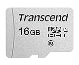 Transcend Usd300S Tarjeta Microsd de 16Gb, Clase 10, U1, Hasta 95 Mbs de Lectura