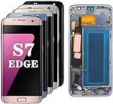Algasan ZHOUJI - Pantalla AMOLED de 5.5 pulgadas para Samsung Galaxy S7 Edge, pantalla LCD G935F SM-G935FD, digitalizador táctil, piezas de repuesto (negro con marco)