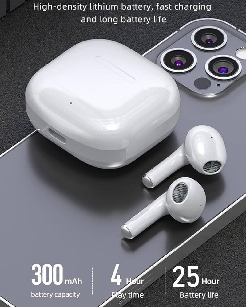 Auriculares para iPhone (3ª generación) 2023 Última versión Auriculares inalámbricos Bluetooth con funda de carga rápida USB-C, para correr/fitness...
