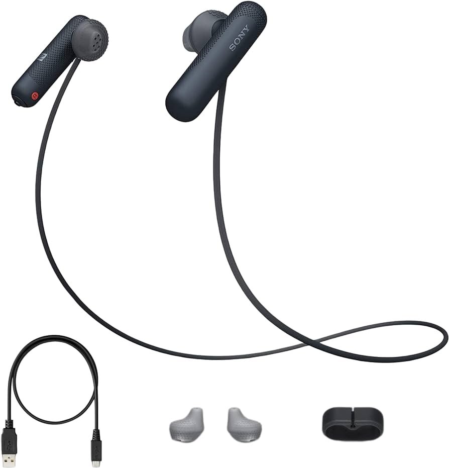 Sony Auriculares Bluetooth con graves adicionales, los mejores auriculares deportivos inalámbricos con micrófono/micrófono, IPX4 estéreo a prueba de...