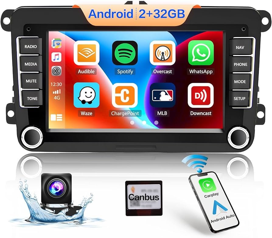 CAMECHO Android 10 Autoradio 1 DIN con Pantalla Táctil 7 Pulgadas ...