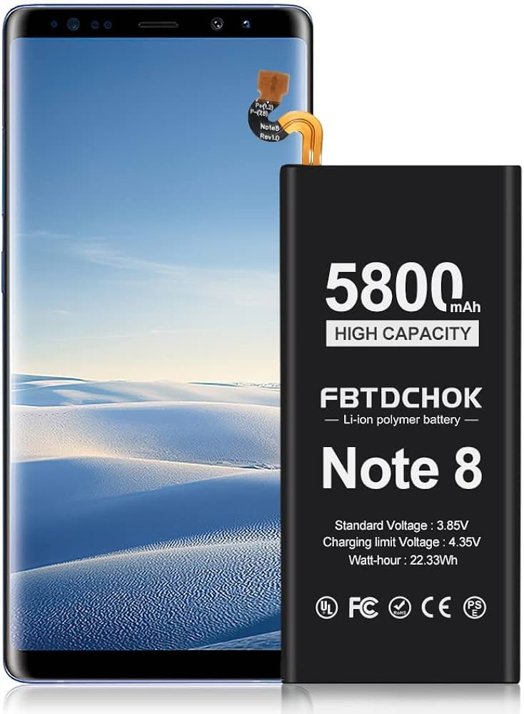Amazon.com: FBTDCHOK Batería mejorada para Galaxy Note 8, [5800 ...