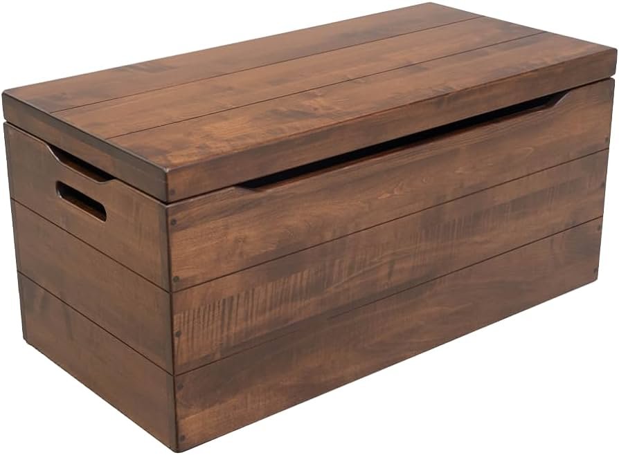 Baúl de almacenamiento de madera de 36 pulgadas – Cofre de esperanza Amish hecho a mano – Baúl de almacenamiento con bisagras anti-deslizantes – Baúl...