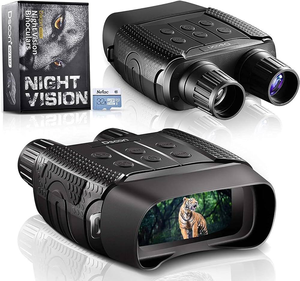 Gafas de visión nocturna Dsoon, binoculares de visión nocturna, gafas infrarrojas digitales con pantalla para ver 984 pies / 300 m en 100% de oscuridad, video FHD 4K para ...