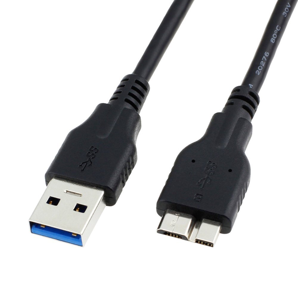 QCEs Cable USB 3.0, USB 3.0 A macho a Micro B, cable de 3.3 pies compatible con WD My Passport y Elements disco duro externo portátil, Toshiba,...