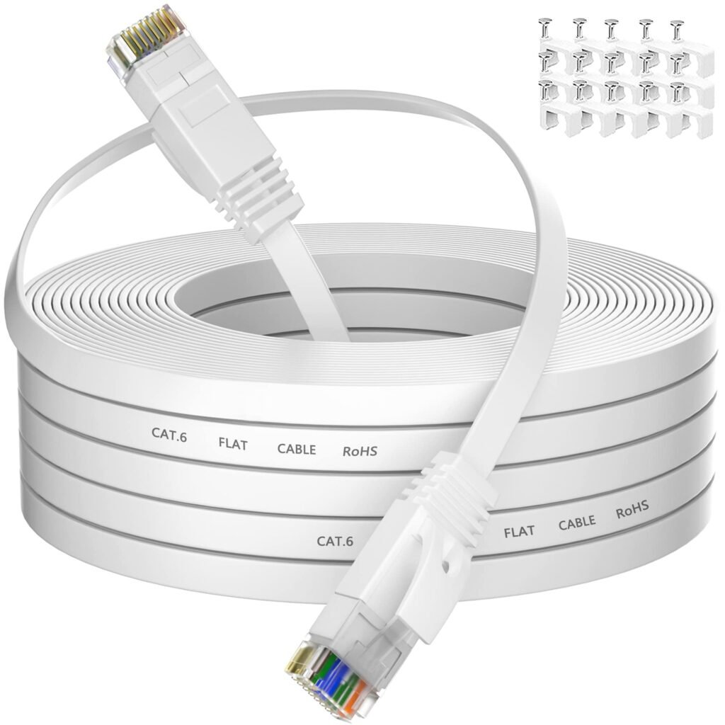 Cable Ethernet 15 Metros, Cat 6 Cable de Red Plano Largo...