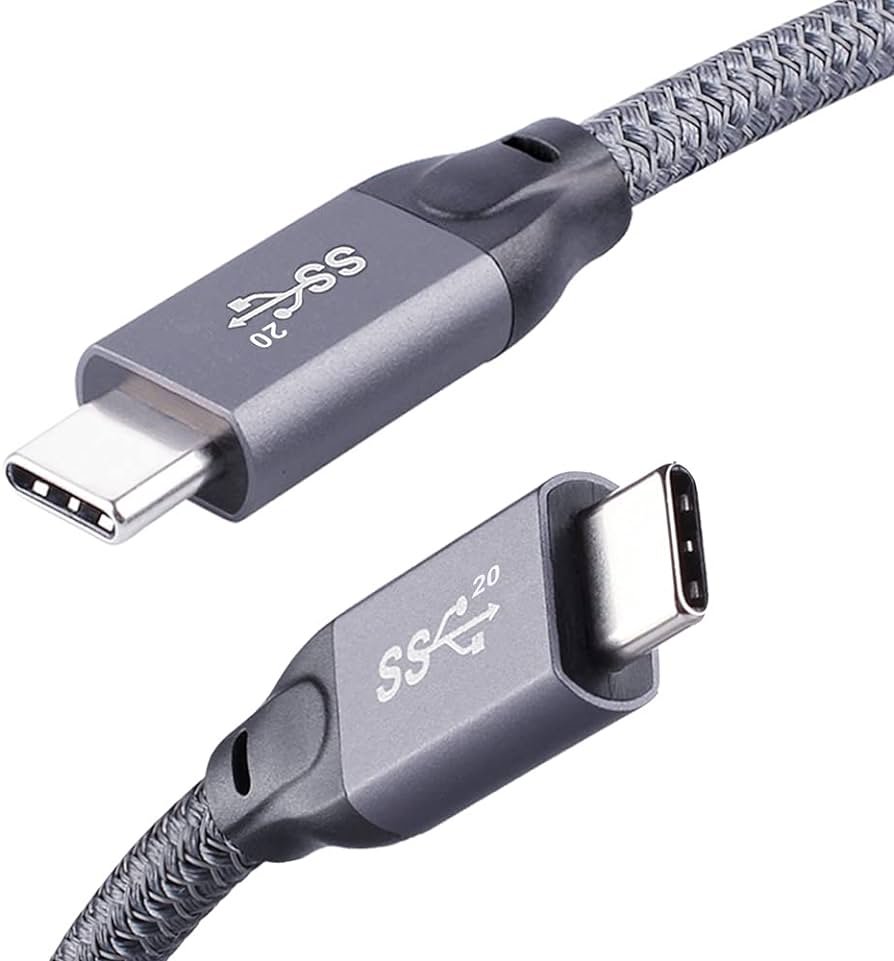 QCEs Cable USB C 3.2 Gen 2, cable de vídeo USB C a C de 5 pies, pantalla 4K, transferencia de datos de 20 Gbps, carga PD de 100 W para cable...