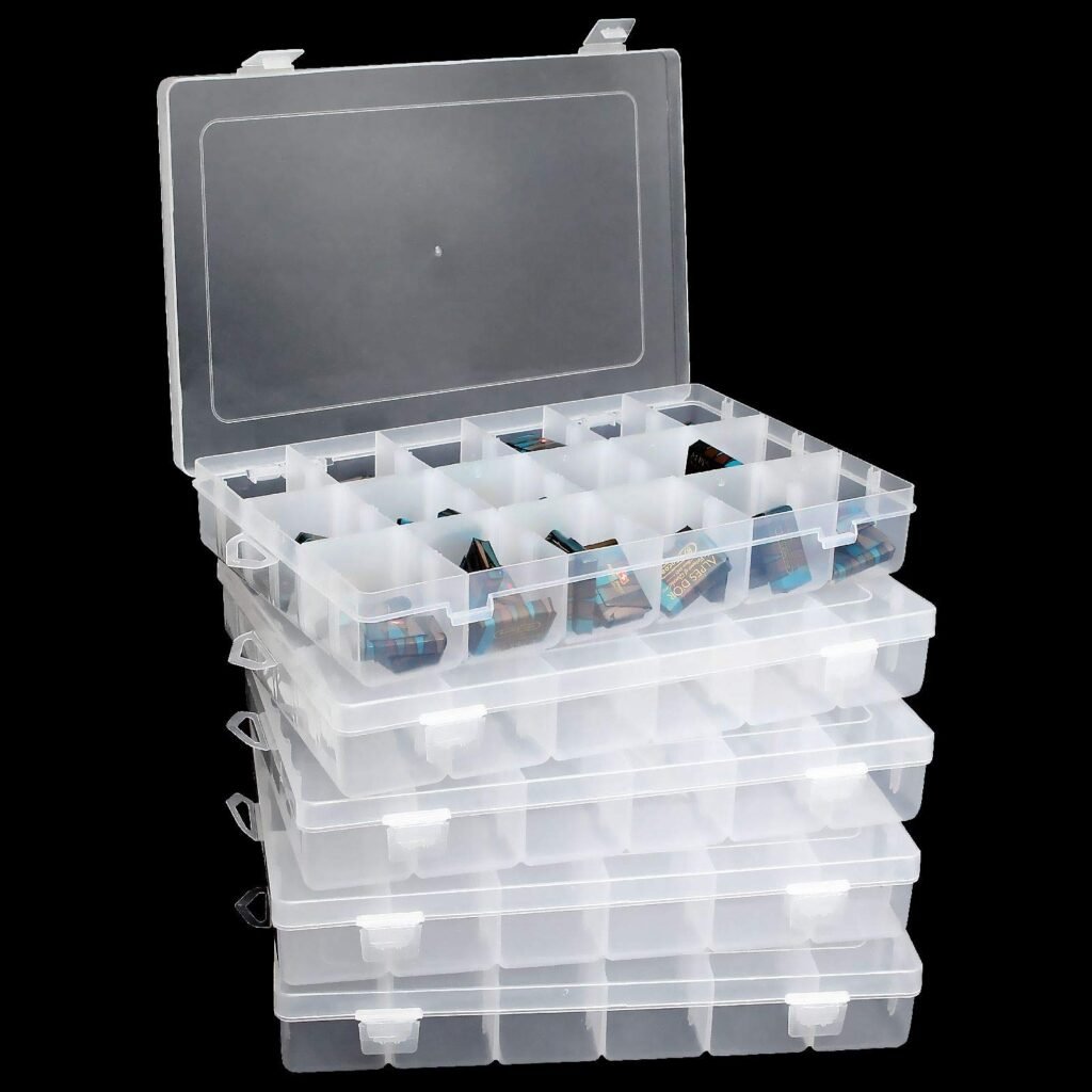 Amazon.com: Paquete de 5 cajas organizadoras de plástico con ...