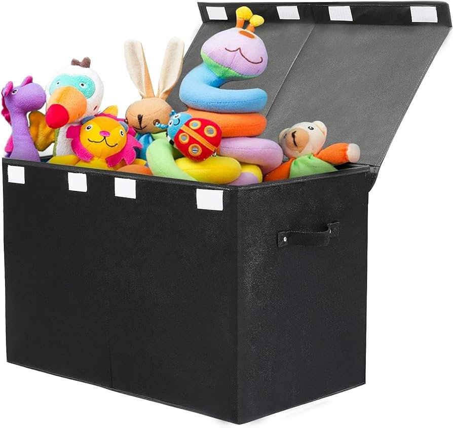 Amazon.com: popory Caja de juguetes grande con tapa abatible ...