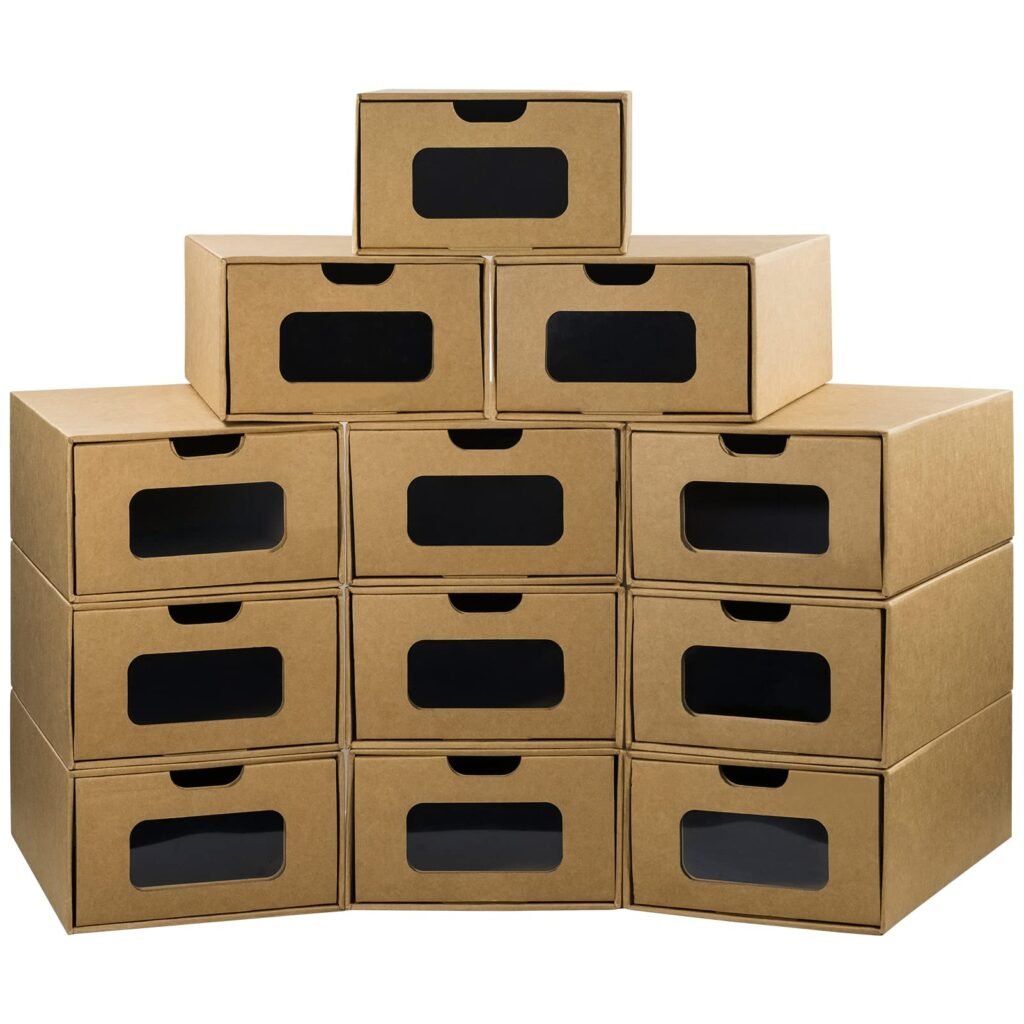 Amazon.com: Cajas de almacenamiento de zapatos de cartón, paquete ...