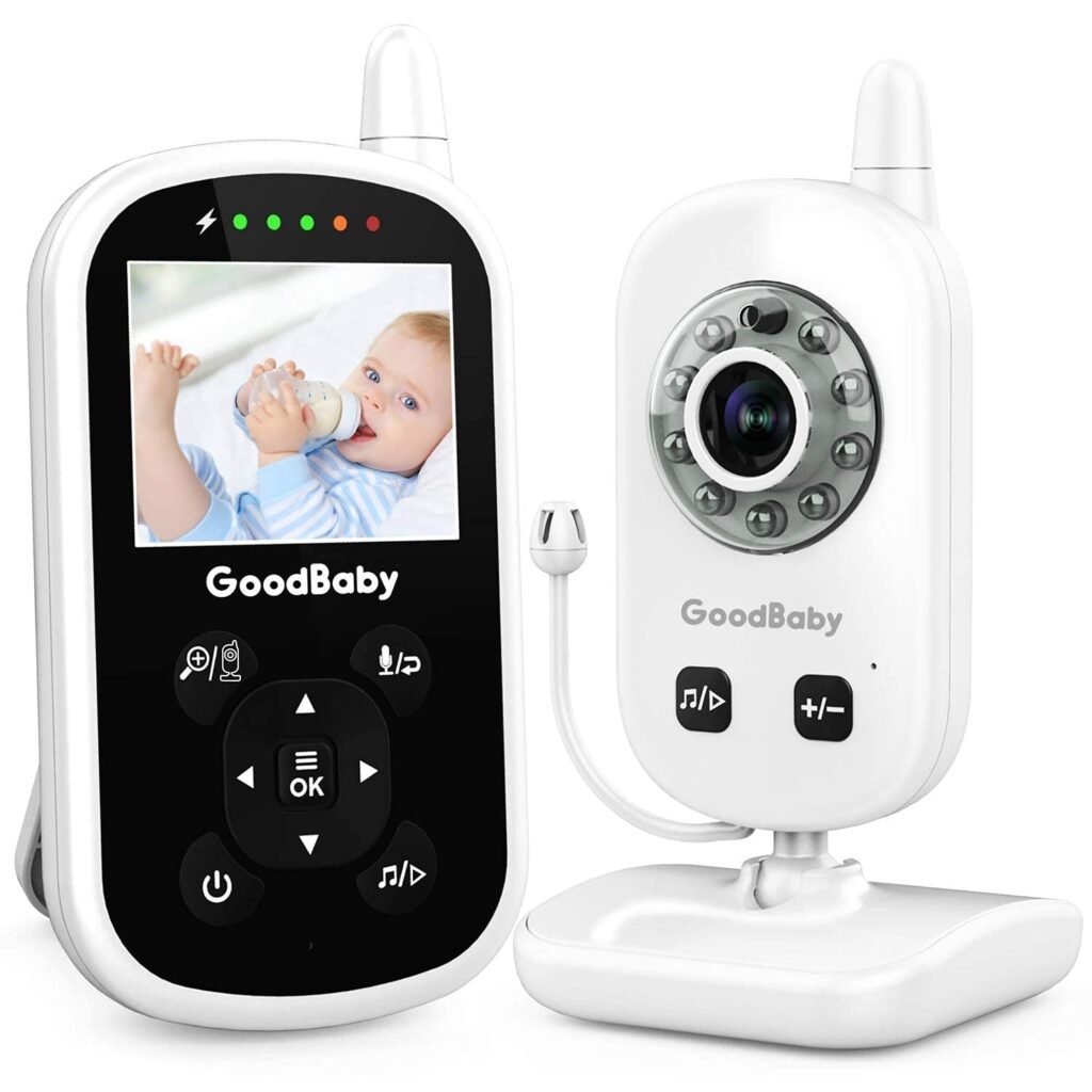Monitor de bebé con cámara y audio, cámara de bebé de alta capacidad, monitor de vídeo para bebé con audio bidireccional, reproductor de cuna, visión...